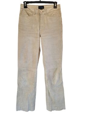 Vtg 90s Y2K Jou Jou Skins Leather Suede Straight Leg Pants